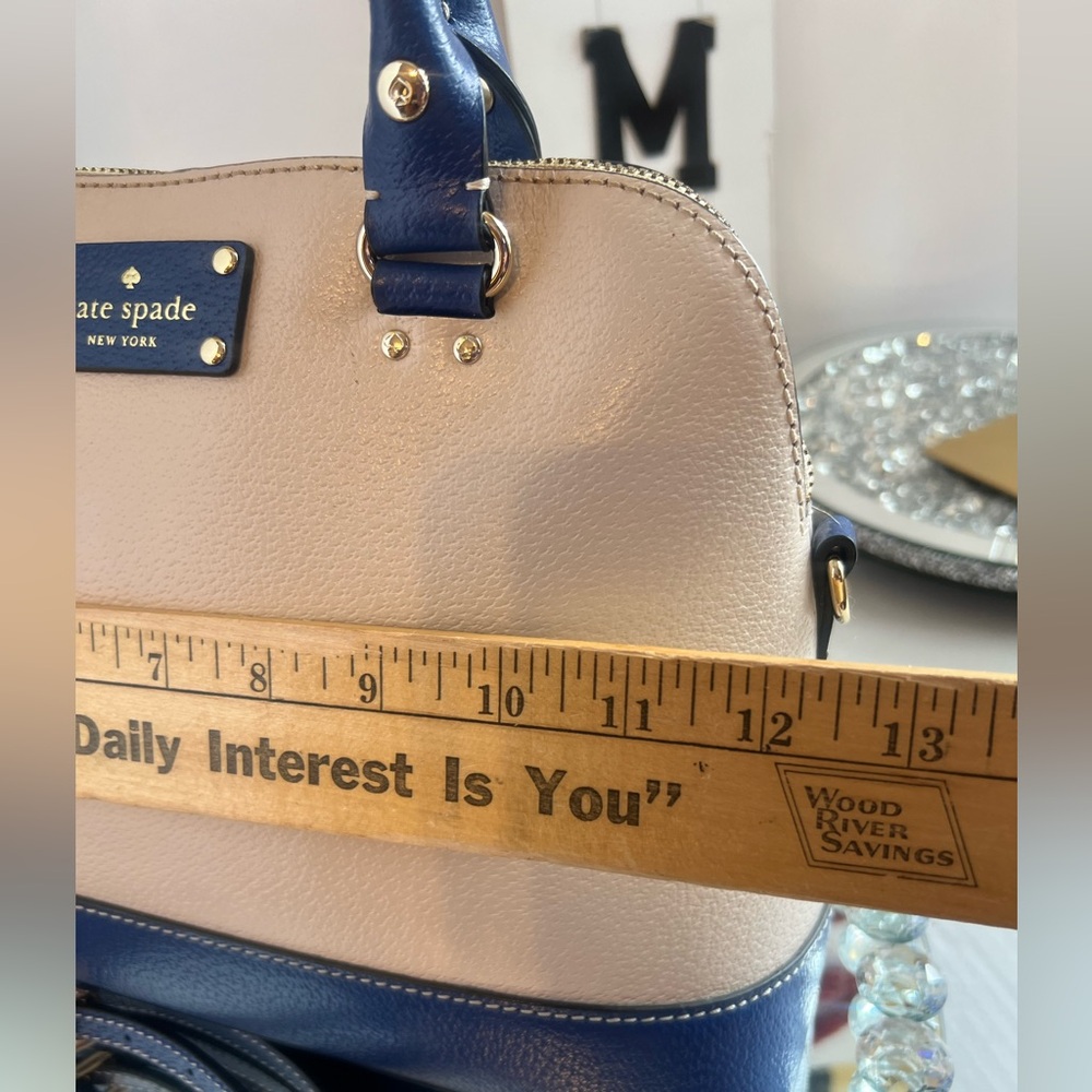 Kate Spade Wellesley Rachelle navy and cream Saffiano leather Crossbody bag - Picture 6 of 10